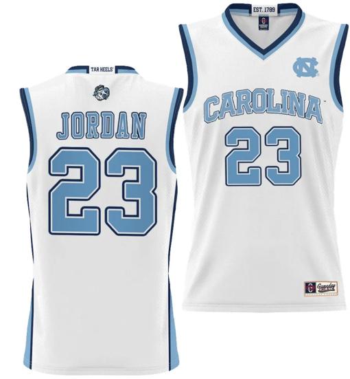 Men's Michael Jordan Jersey #23 UNC Tar Heels NIL College Basketball Lightweight White