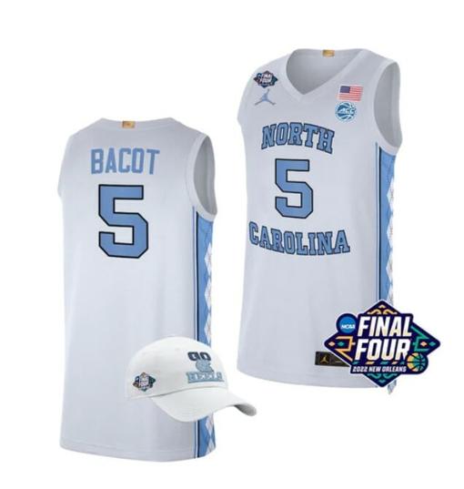 Men's Men's #5 Armando Bacot Jersey North Carolina Tar Heels College Basketball Jerseys White