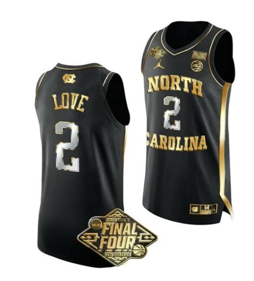 Men's Men's #2 Caleb Love Jersey North Carolina Tar Heels College Basketball Jerseys Black