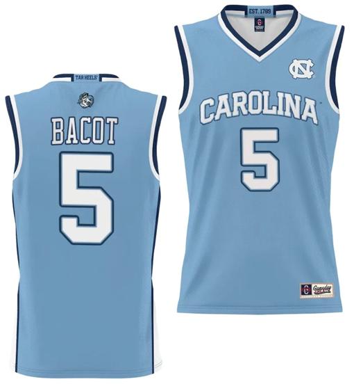 Men's Armando Bacot Jersey #5 UNC Tar Heels College NIL Basketball Lightweight Blue