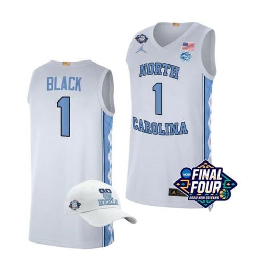 Men's Men's #1 Leaky Black Jersey North Carolina Tar Heels College Basketball Jerseys White