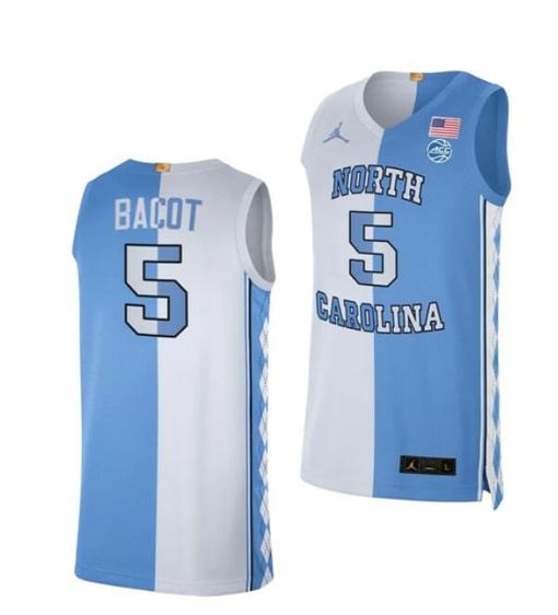 Men's Men's #5 Armando Bacot Jersey North Carolina Tar Heels College Basketball Jerseys Blue White