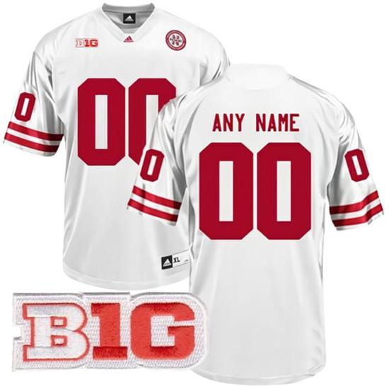 Men's Custom Nebraska Cornhuskers Jersey Name and Number College Football White All Stitched