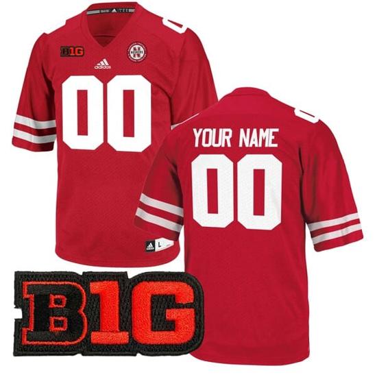 Men's Custom Nebraska Cornhuskers Jersey Name and Number College Football Scarlet All Stitched