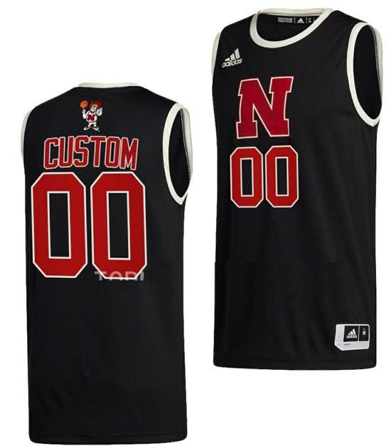 Men's Custom Nebraska Cornhuskers Jersey Name and Number College Basketball Black