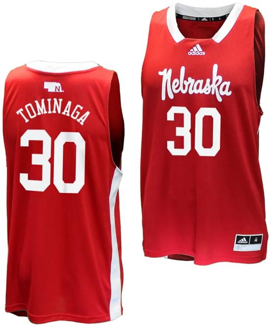 Men's Keisei Tominaga Jersey #30 Nebraska Cornhuskers Basketball Throwback 2023-24 Red