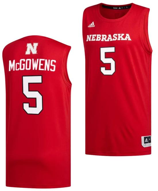 Men's Bryce McGowens Jersey #5 Nebraska Cornhuskers Basketball Swingman 2023-24 Red