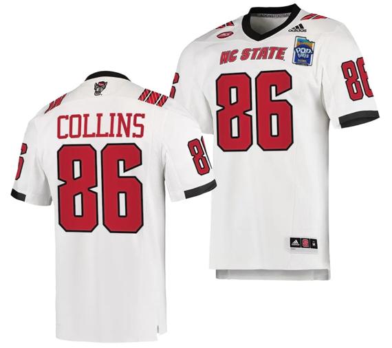 Men's Dacari Collins Jersey #86 NC State Wolfpack 2023 Pop-Tarts Bowl Football White