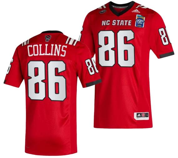 Men's Dacari Collins Jersey #86 NC State Wolfpack 2023 Pop-Tarts Bowl Football Red