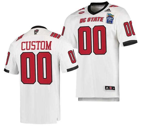 Men's Custom NC State Wolfpack Jersey Name and Number 2023 Pop-Tarts Bowl Football White