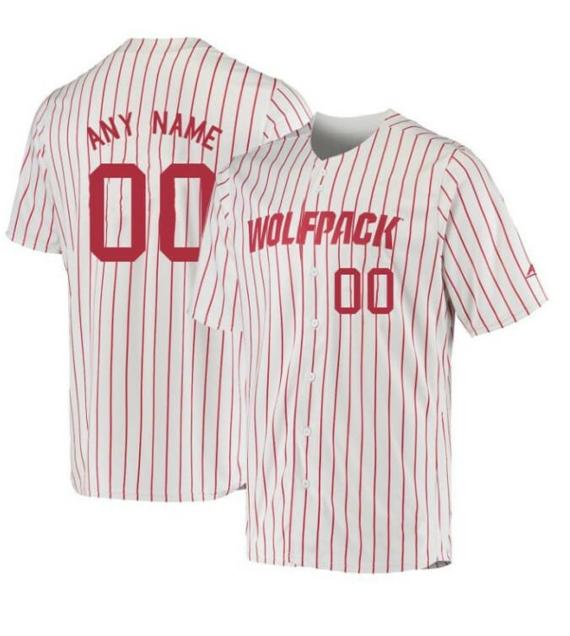 Men's Custom NC State Wolfpack Jersey Name and Number Baseball NCAA College White