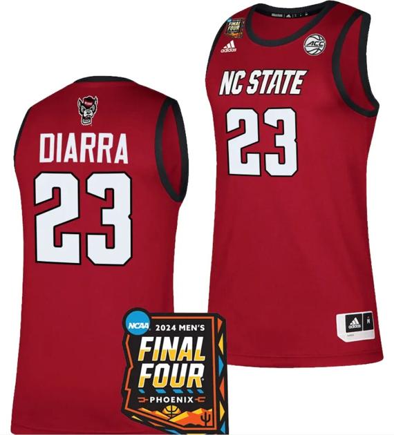 Men's Mohamed Diarra Jersey #23 NC State Wolfpack 2024 NCAA March Madness Final Four Basketball Red