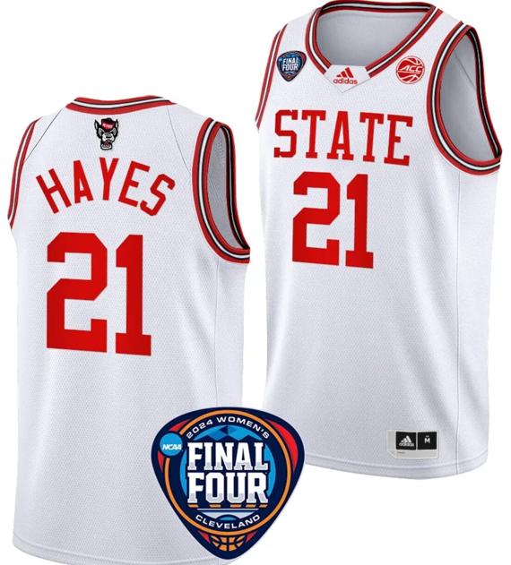 Men's Madison Hayes Jersey #21 NC State Wolfpack Basketball 2024 NCAA March Madness Final Four White