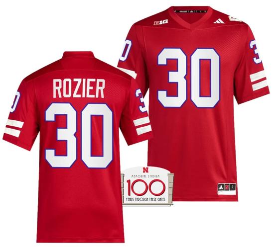 Men's Nebraska Cornhuskers Mike Rozier Jersey 100th Anniversary Red 2023 Alternate Football #30