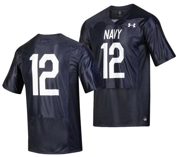 Men's Silent Service Jersey #12 Navy Midshipmen Replica College Football Navy