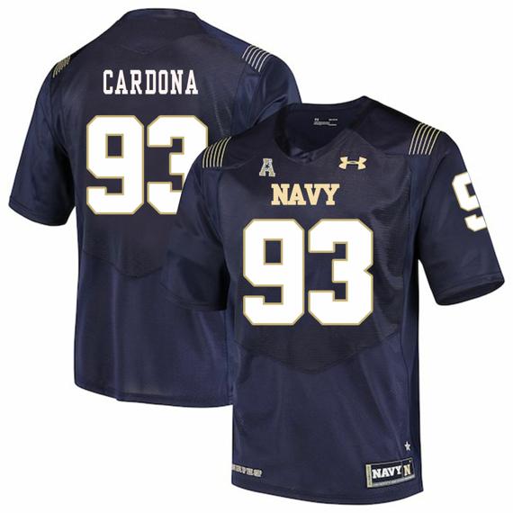 Men's Navy Midshipmen #93 Joe Cardona College Football Jersey Stitched