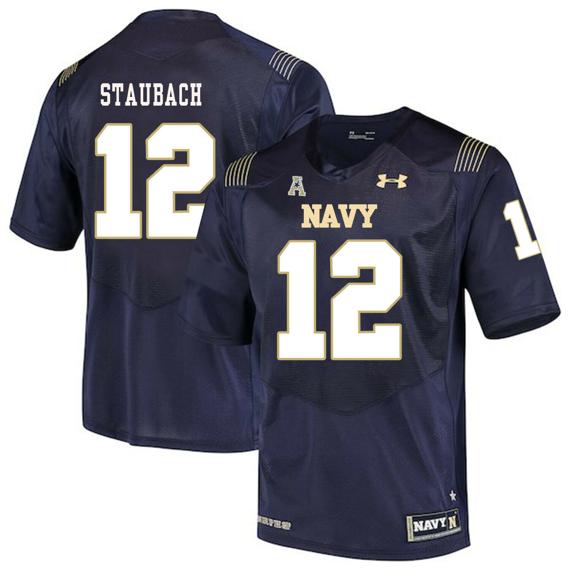 Men's Navy Midshipmen #12 Roger Staubach College Football Jersey Stitched