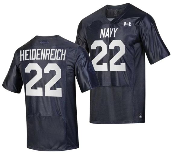 Men's Eli Heidenreich Jersey #22 Navy Midshipmen Silent Service Replica College Football Navy