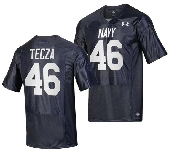 Men's Alex Tecza Jersey #46 Navy Midshipmen Silent Service Replica College Football Navy