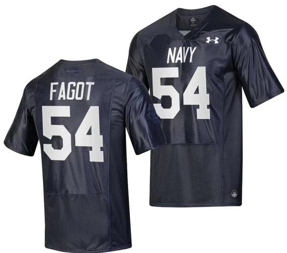 Men's Diego Fagot Jersey #54 Navy Midshipmen Silent Service Replica College Football Navy