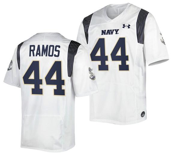 Men's Colin Ramos Jersey #44 Navy Midshipmen Premier Replica College Football White