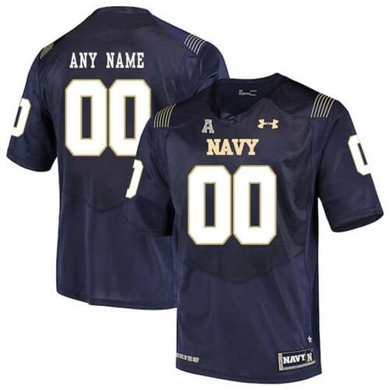 Men's Custom Navy Midshipmen Football Jersey Navy Blue College