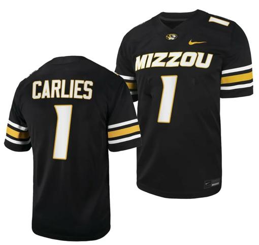 Men's Missouri Tigers #1 Jaylon Carlies Jersey NCAA College Football 2023 - Black