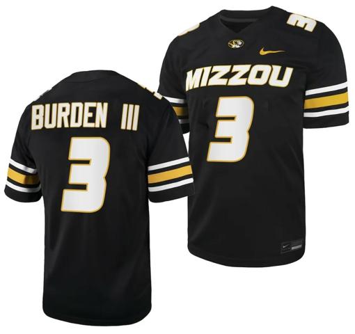 Men's Missouri Tigers #3 Luther Burden Jersey NCAA College Football 2023 - Black