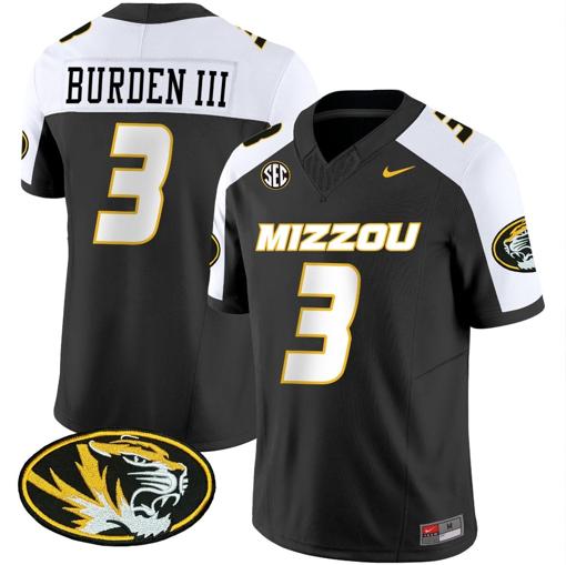 Men's Luther Burden III Jersey #3 Missouri Tigers Vapor Limited College Football Stitched Black Alternate