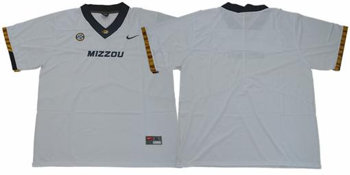 Men's Missouri Tigers Blank NCAA College Football Jersey White