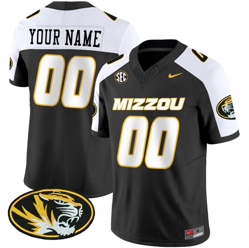 Men's Custom Missouri Tigers Jersey Name and Number Vapor Limited College Football Stitched Black Alternate