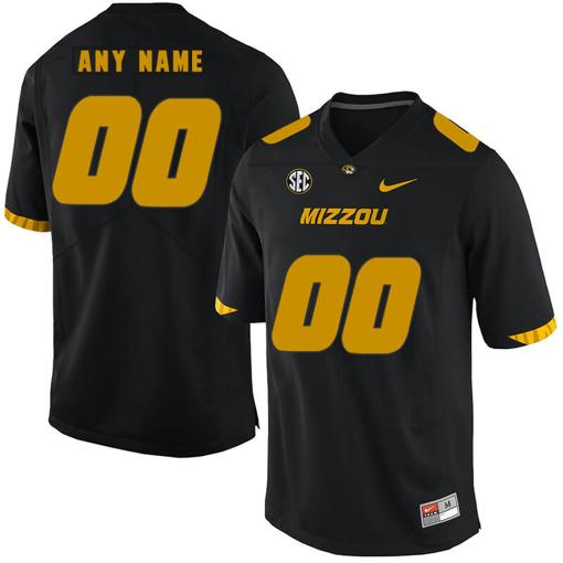 Men's Missouri Tigers Custom Jersey Name Number College Football Black