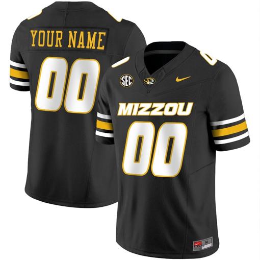 Men's Custom Missouri Tigers Jersey Name and Number Vapor Limited College Football Stitched Black