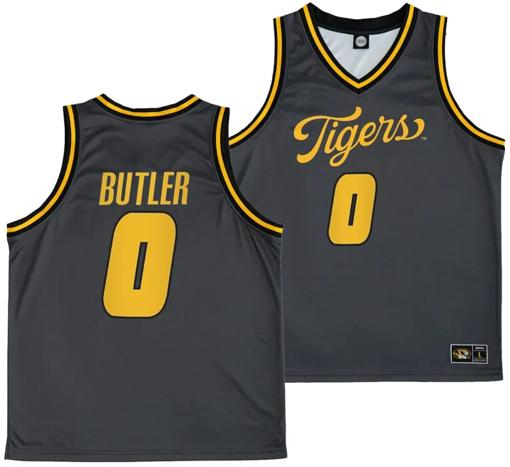 Men's Jordan Butler Jersey #0 Missouri Tigers Anthracite Alternate Script College Basketball