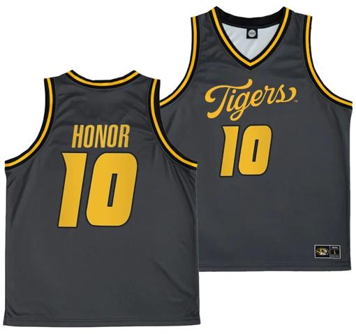 Men's Nick Honor Jersey #10 Missouri Tigers Anthracite Alternate Script College Basketball