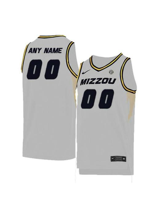 Men's Custom Missouri Tigers Jersey College Basketball Name and Number Elite White