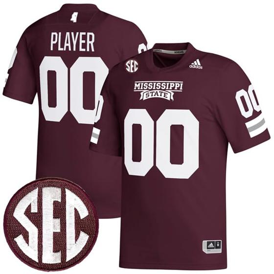 Men's Custom Mississippi State Bulldogs Jersey Name and Number College Football Maroon All Stitched