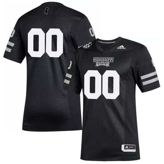 Men's Custom Mississippi State Bulldogs Jersey Name and Number College Football Black Premier Strategy All Stitched