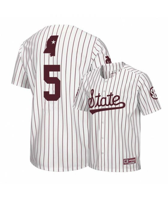 Men's Mississippi State Bulldogs 5 Tanner Allen White Baseball Jersey