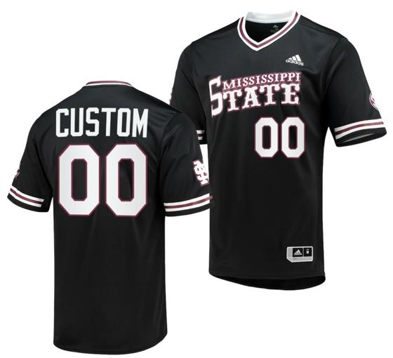 Men's Custom Mississippi State Bulldogs Jersey Name and Number NCAA Baseball College Black