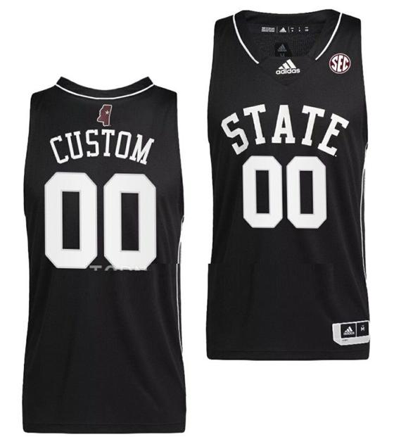 Men's Custom Mississippi State Bulldogs Jersey Name and Number College Basketball Swingman Black