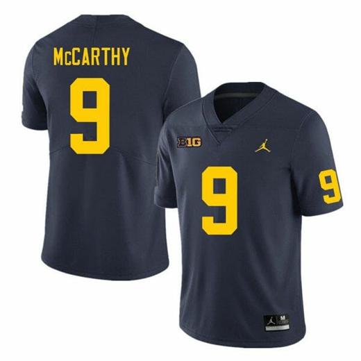 Men's Michigan Wolverines JJ McCarthy Jersey #9 College Football Game Navy