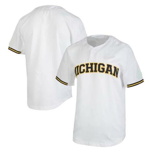 Men's Michigan Wolverines Custom Name Number College Baseball Jersey White