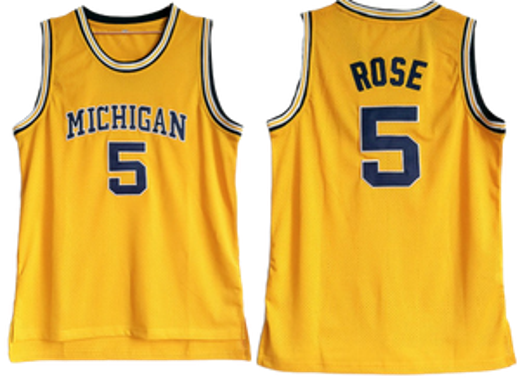 Men's Jalen Rose #5 Michigan Basketball Jersey