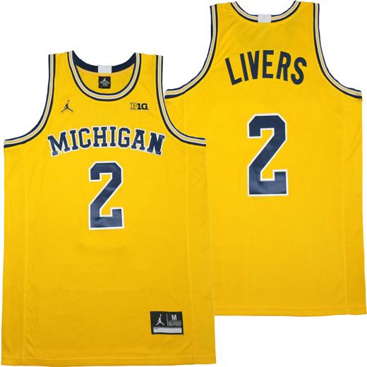 Men's Michigan Wolverines #2 Isaiah Livers NCAA College Basketball Jersey