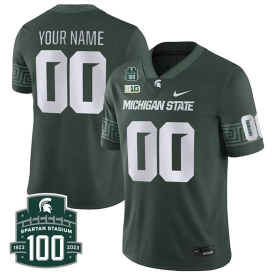 Men's Custom Michigan State Spartans Jersey Name and Number College Football Green Alternate Game All Stitched