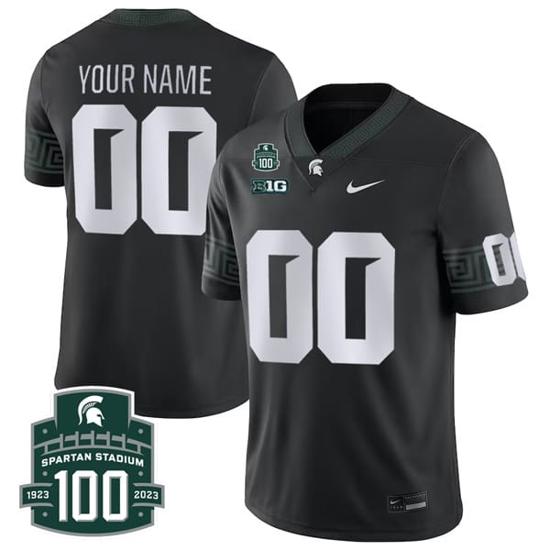 Men's Custom Michigan State Spartans Jersey Name and Number College Football Black Alternate Limited All Stitched