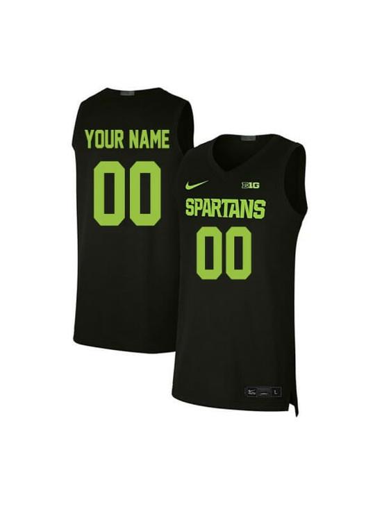 Men's Custom Michigan State Spartans Jersey College Basketball Name and Number Elite Black