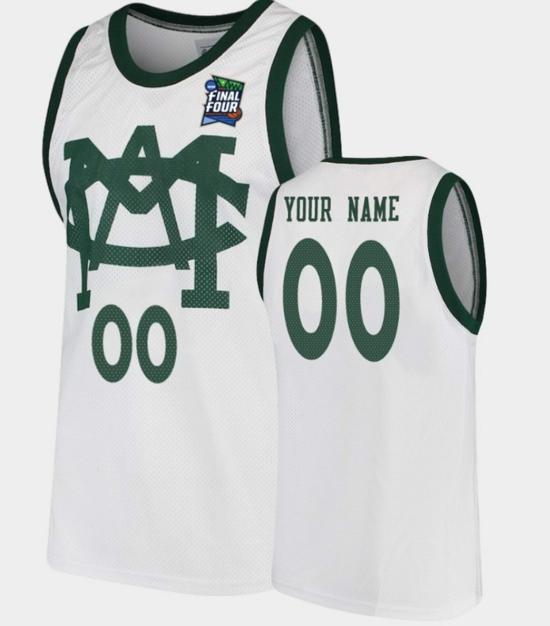 Men's Custom Michigan State Spartans Jersey Name and Number College Basketball Final Four White