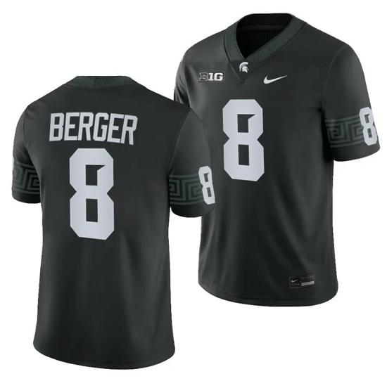 Men's Michigan State Spartans Jalen Berger Jersey #8  College Football Black 2023 Game